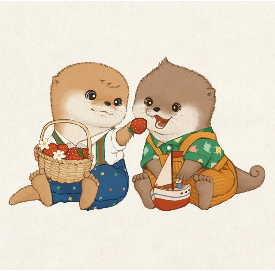 The Otter Family Goes to the Sea (working title) · character and design study · 3