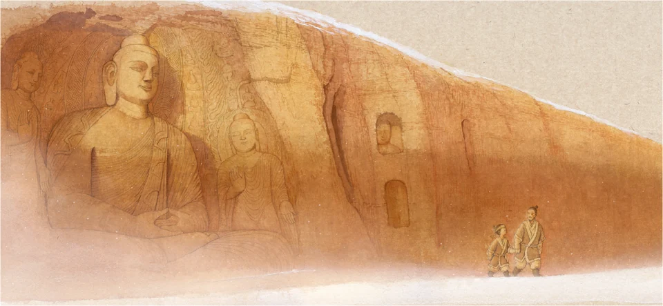 The Little Stone Mason: The Story of Yungang: a monumental Buddha and passing figures
