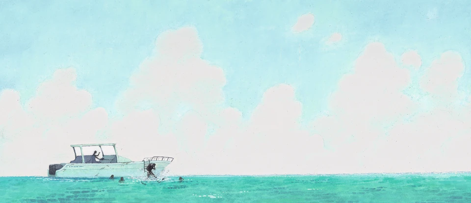 My Mom is a Sea Witch: a white boat on the sea