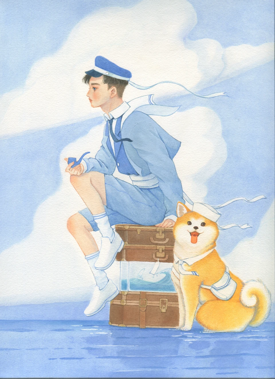 Ocean Boy, a boy and animals beneath a blue sky