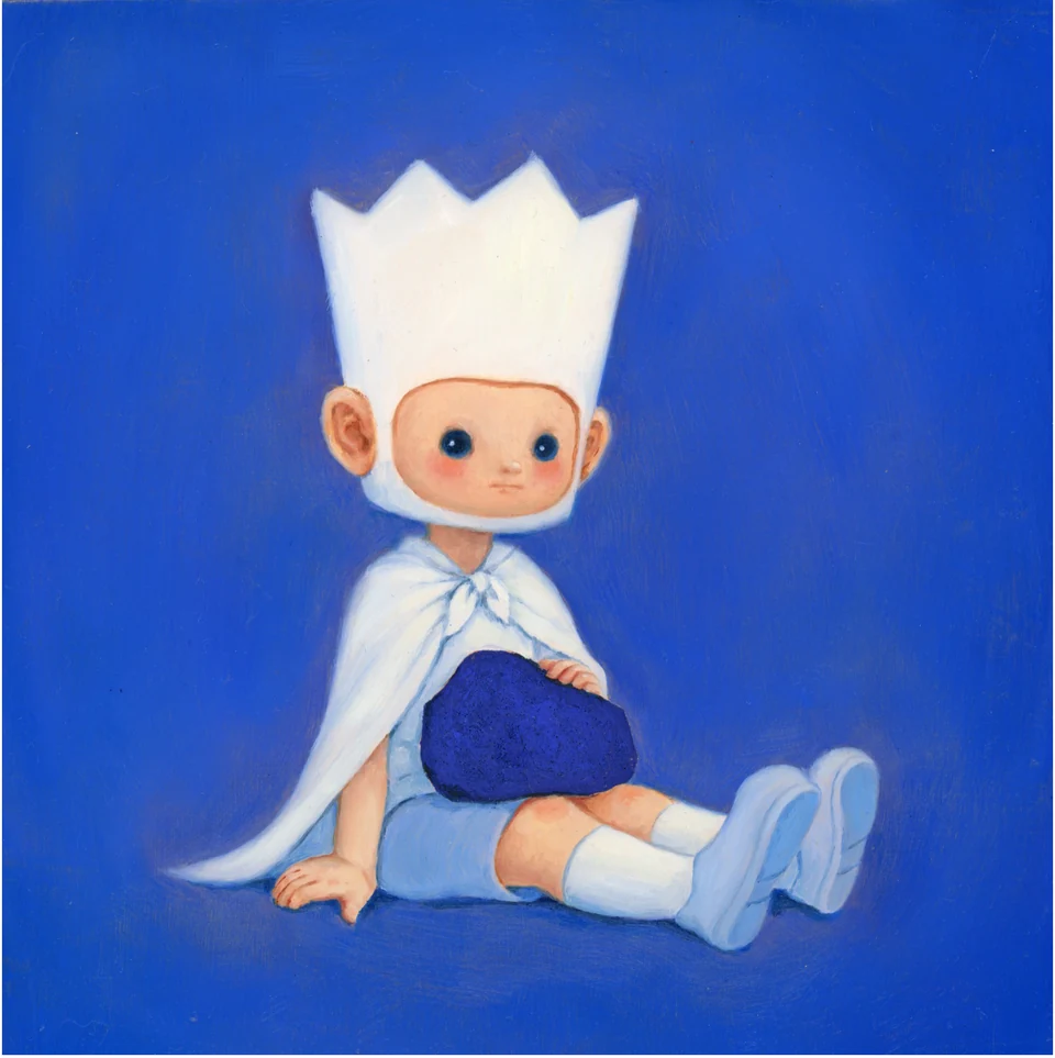 The Ego character on a blue ground